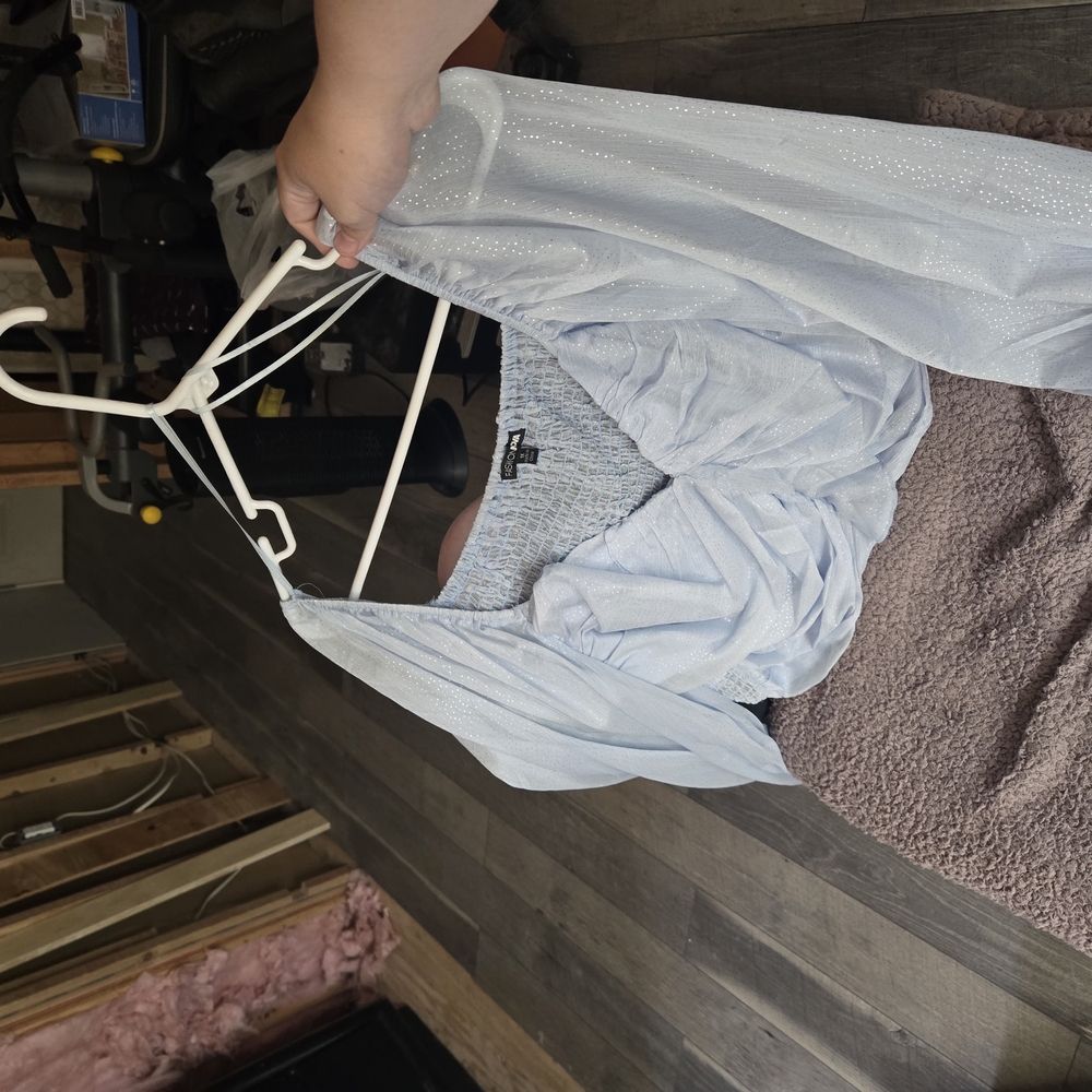 Fashion Nova Light Blue Blouse